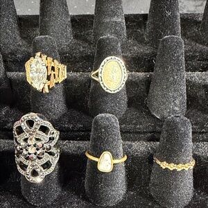 Lot of 5 ,Elegant Gold and Silver Women's Ring Number 6